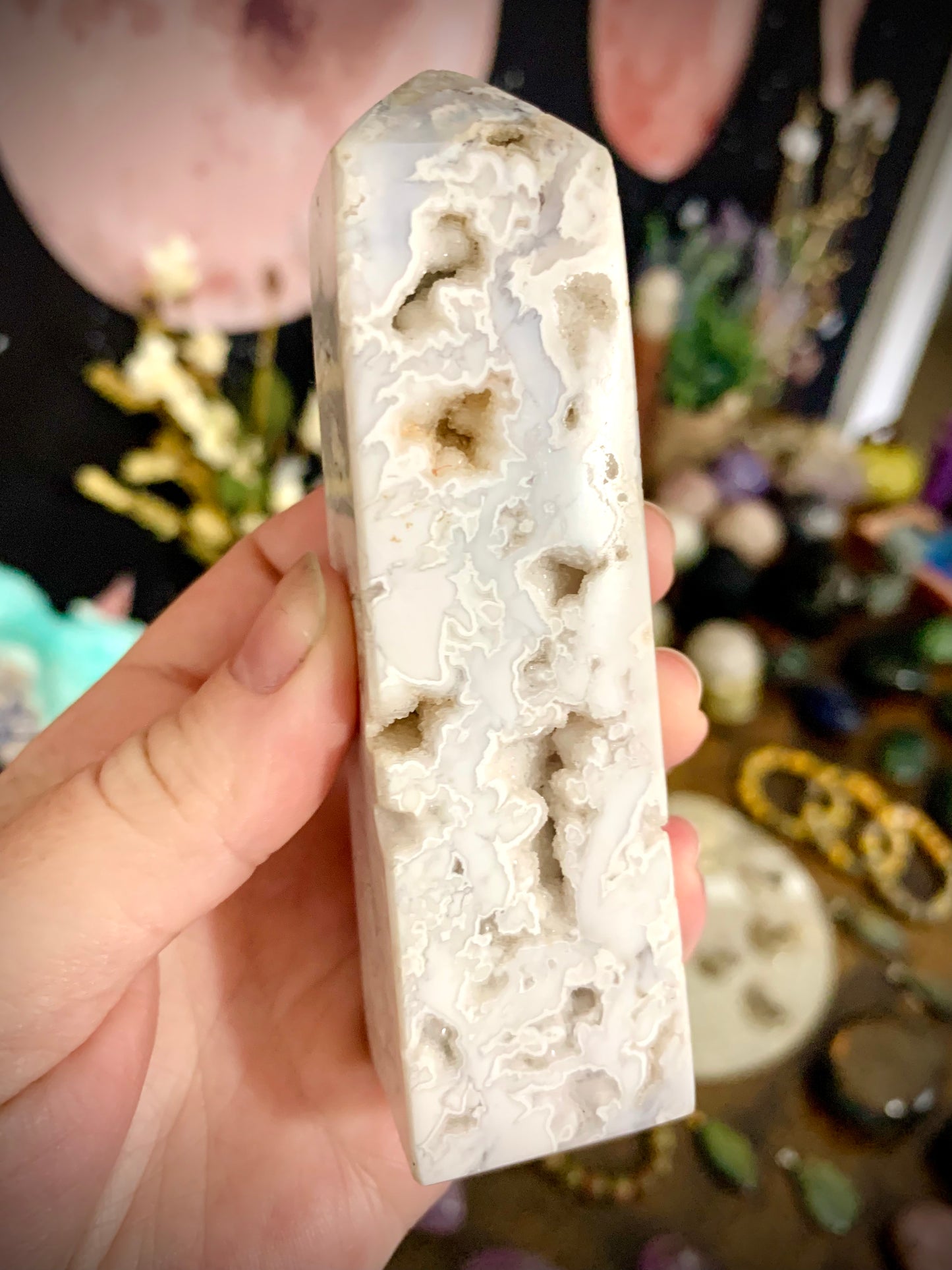 white crazy lace agate towers