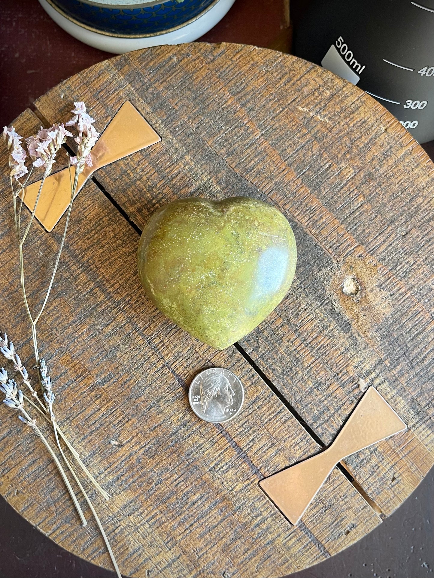 green opal | heart palm stone
