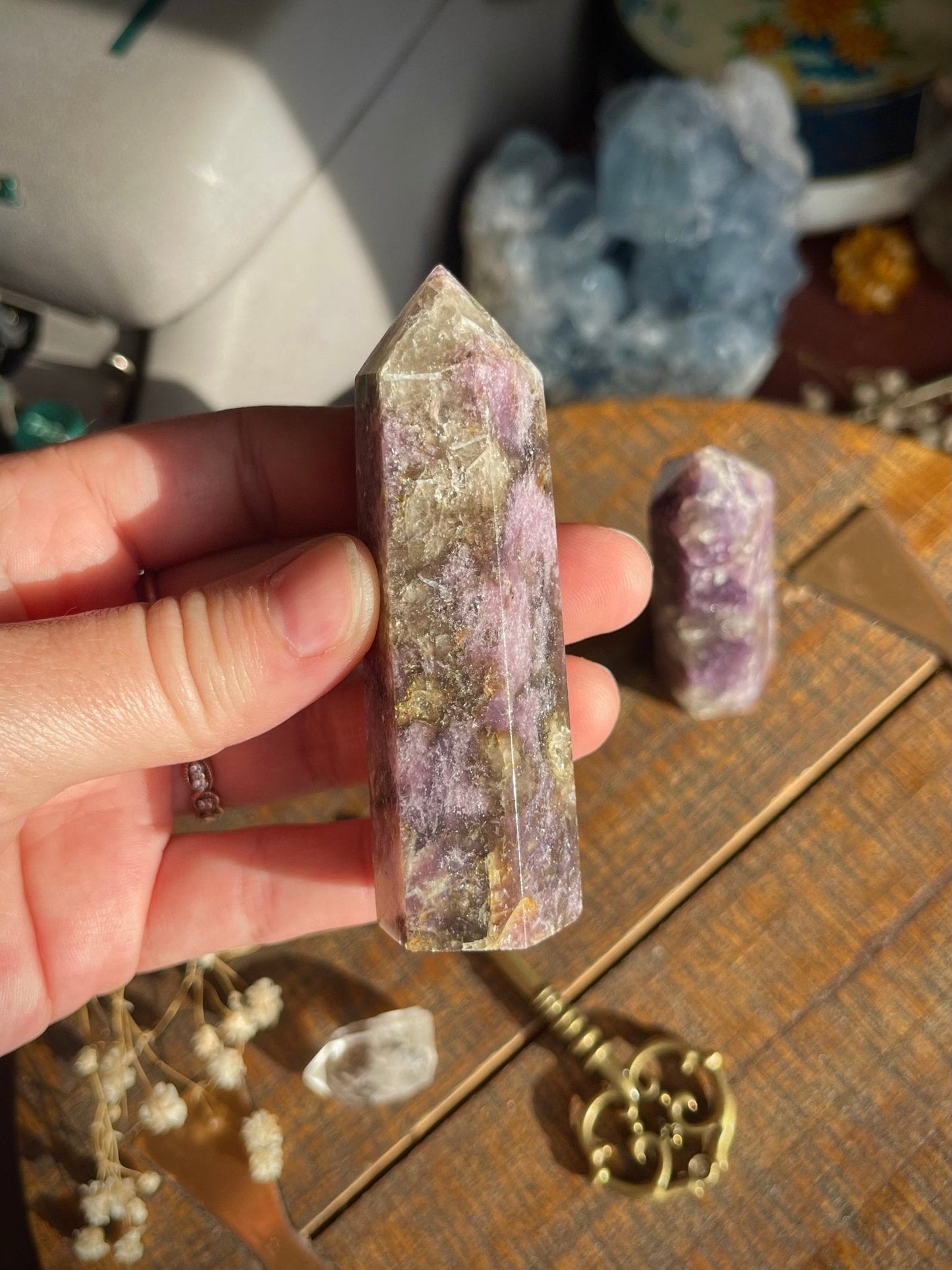 lepidolite (purple mica) towers - lil shop of light & love