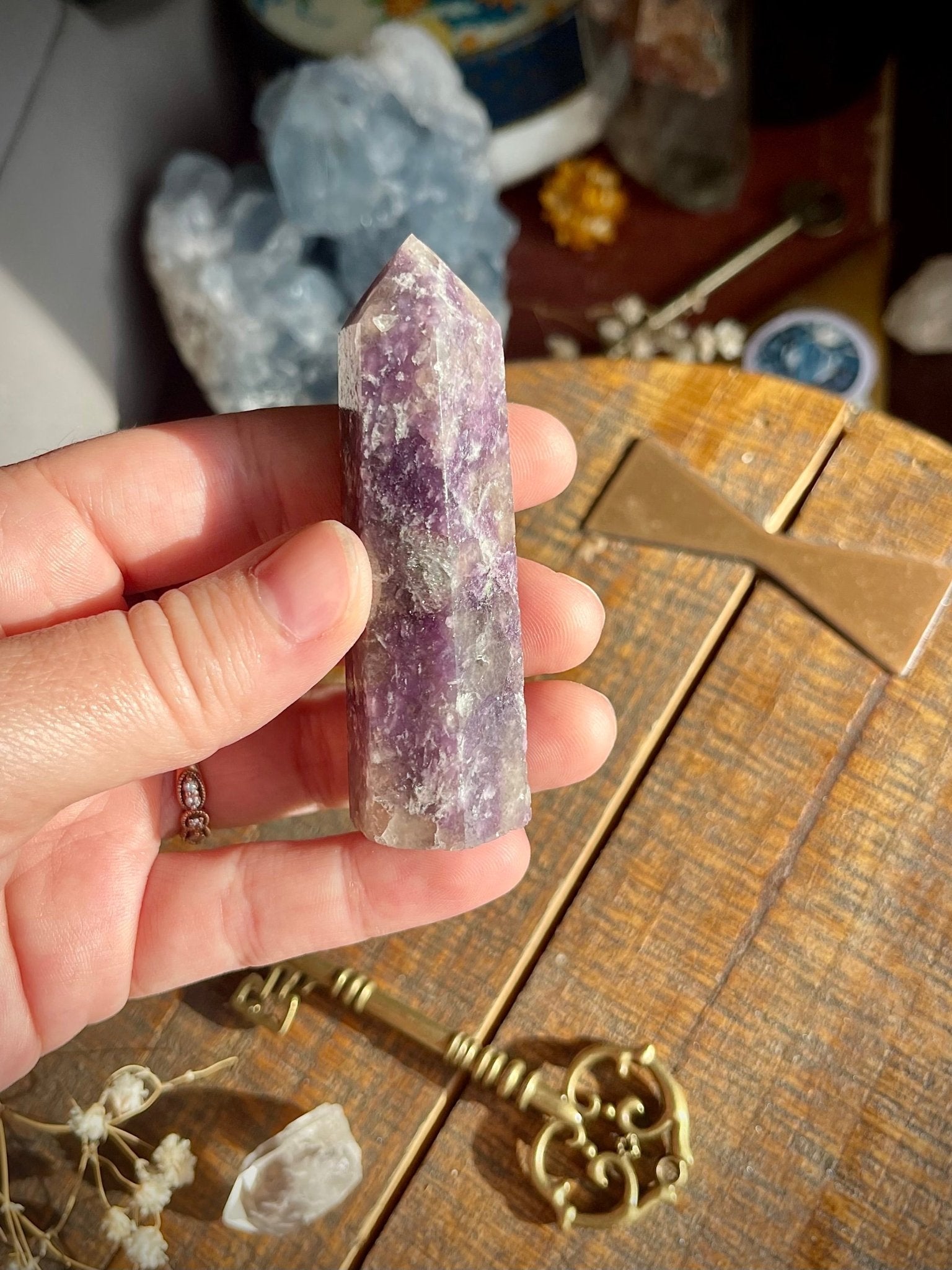 lepidolite (purple mica) towers - lil shop of light & love