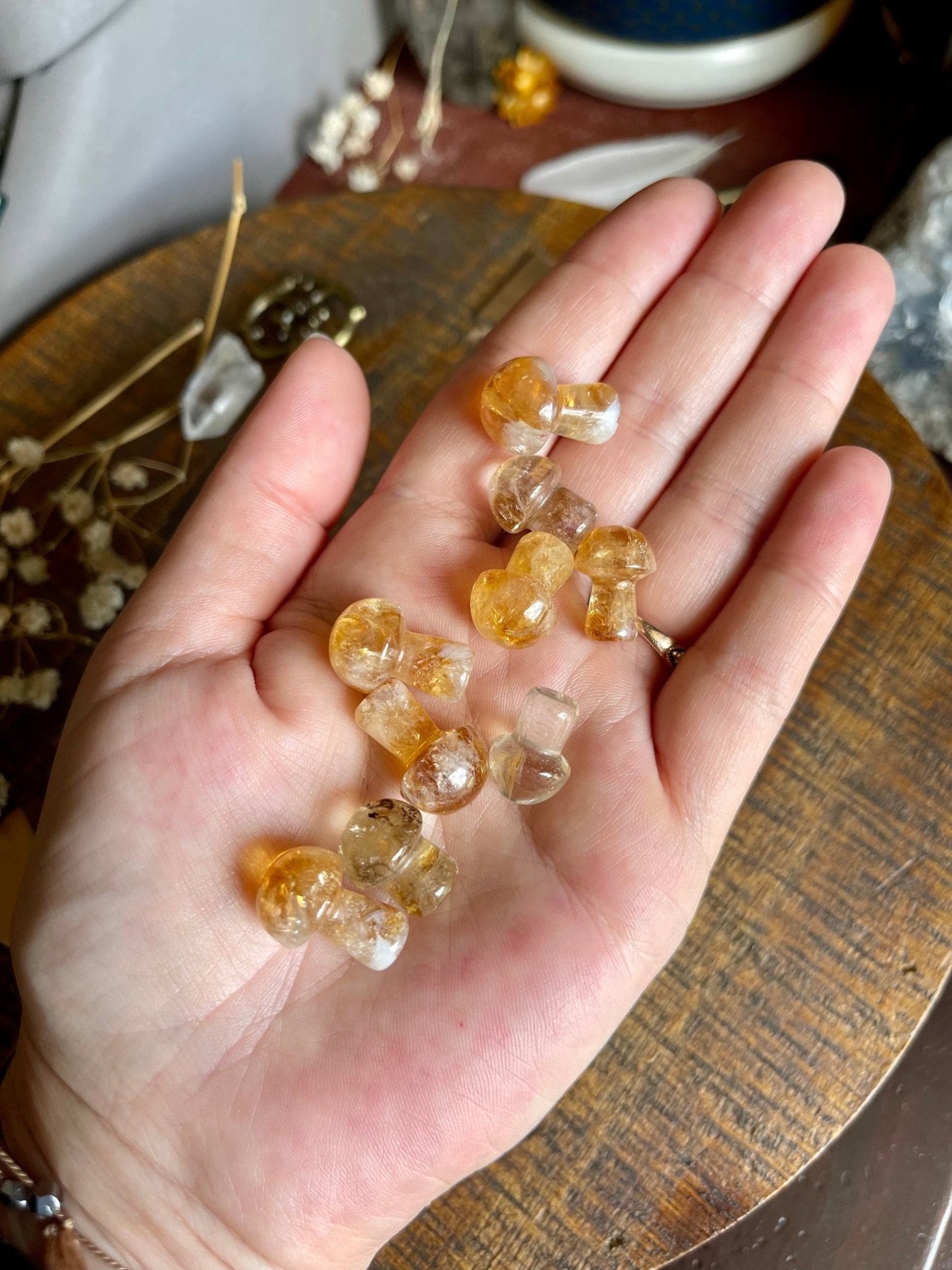 lil citrine crystal mushrooms - lil shop of light & love