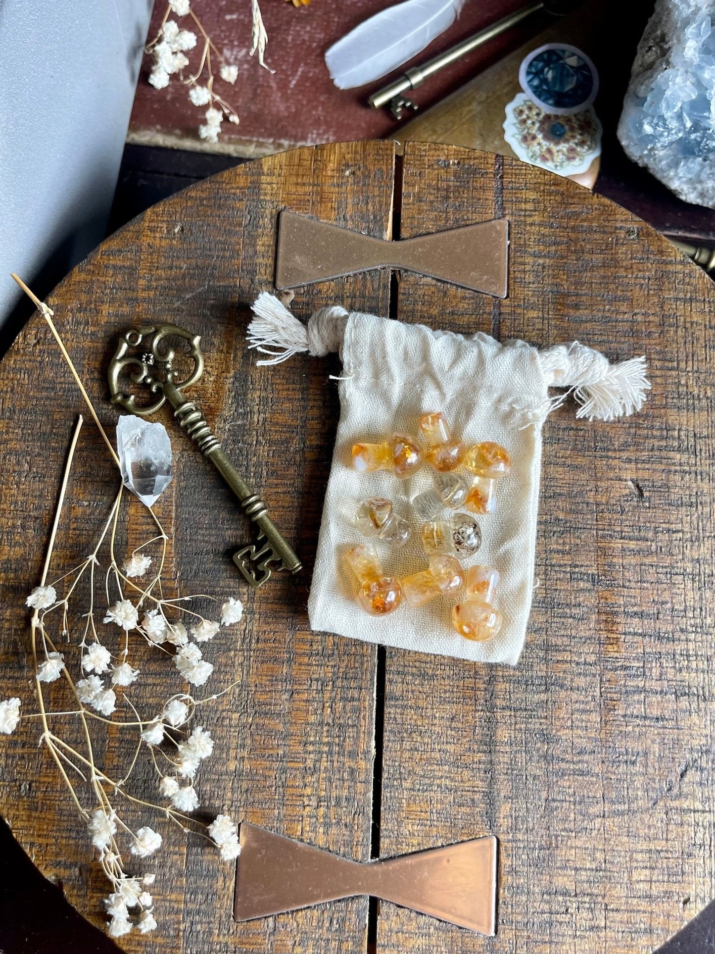 lil citrine crystal mushrooms - lil shop of light & love