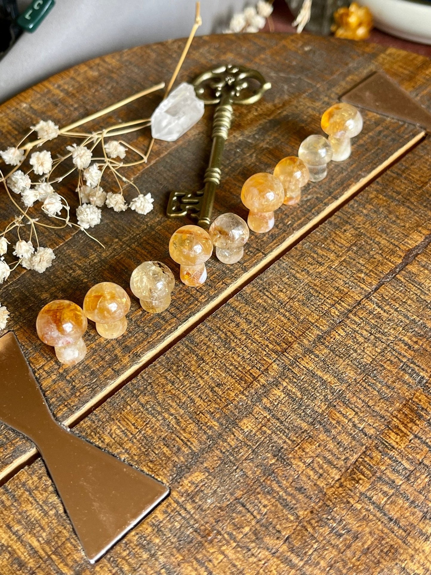 lil citrine crystal mushrooms - lil shop of light & love