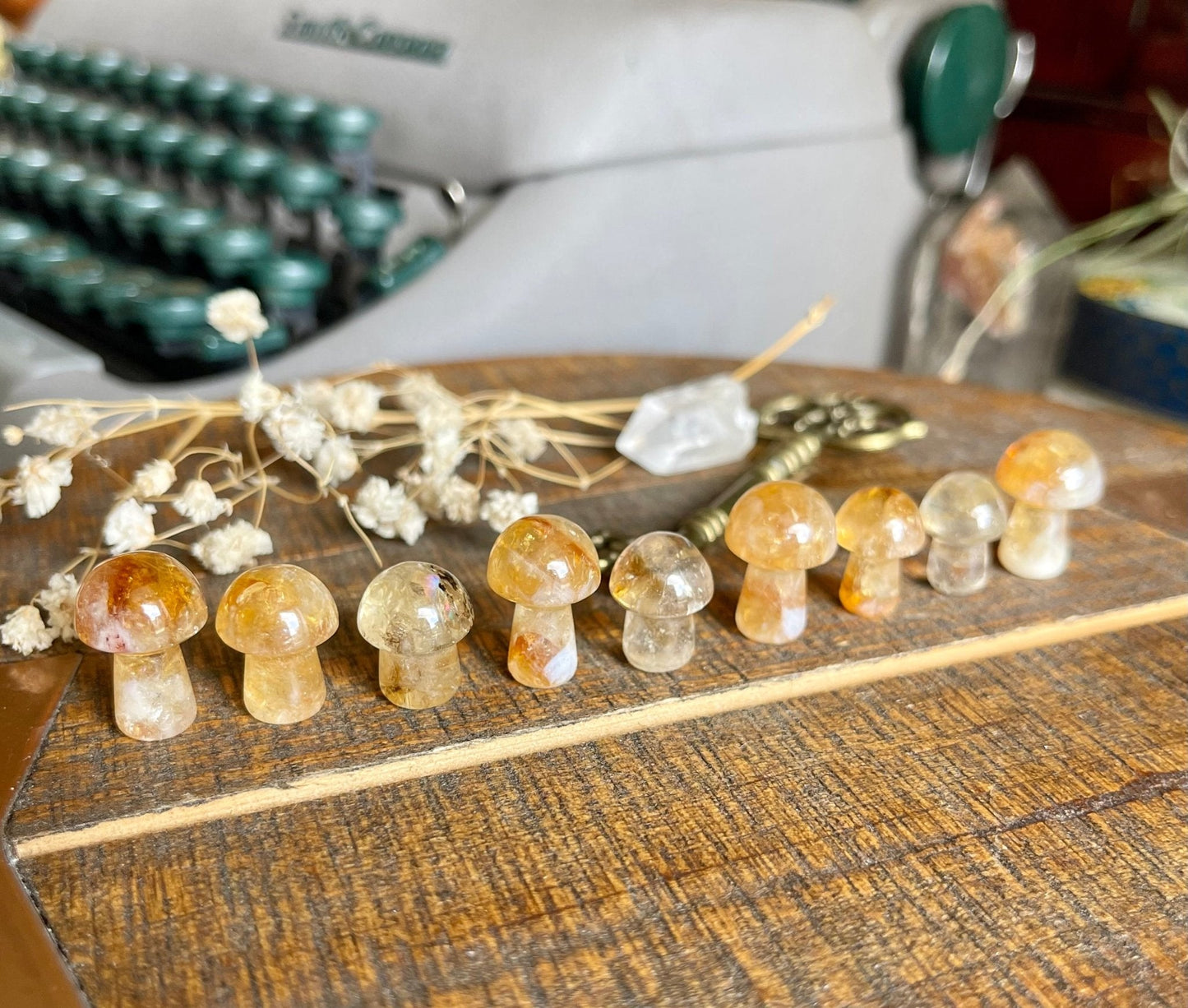 lil citrine crystal mushrooms - lil shop of light & love