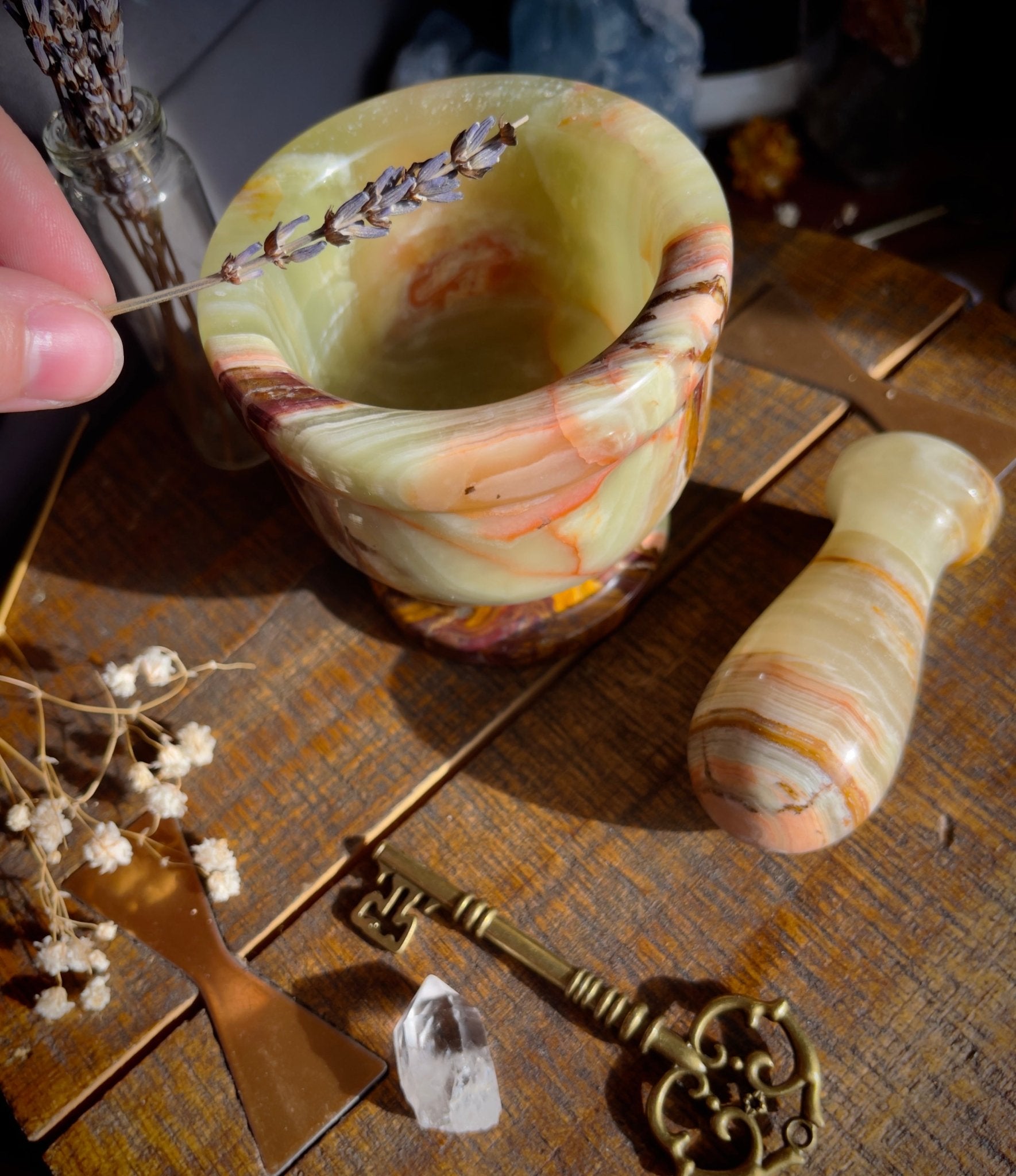 natural onyx mortar & pestle - lil shop of light & love