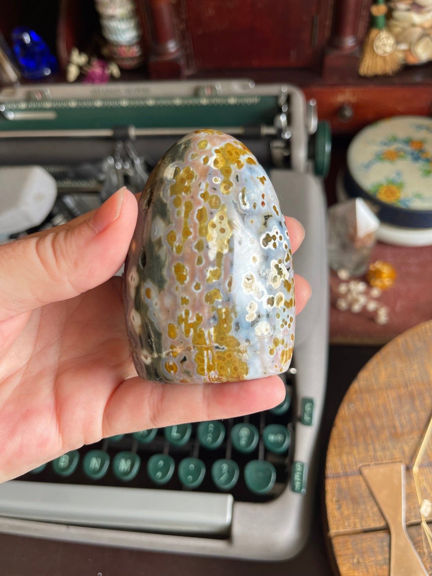 ocean jasper polished free form (orbicular chalcedony) - lil shop of light & love