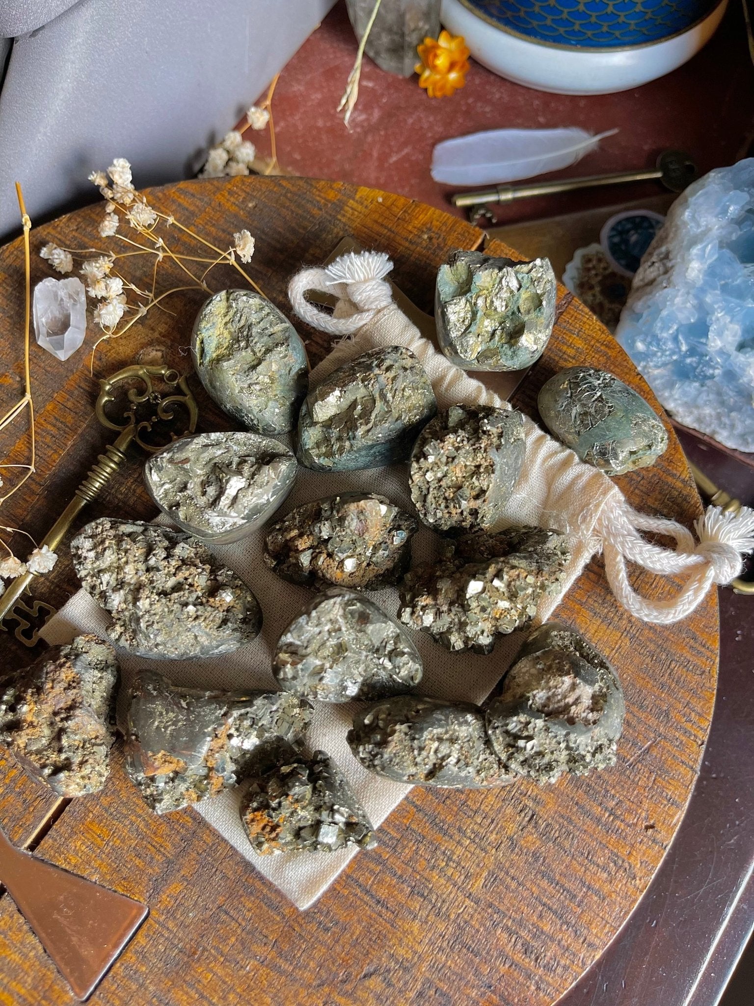 pyrite stones | partially tumbled - lil shop of light & love