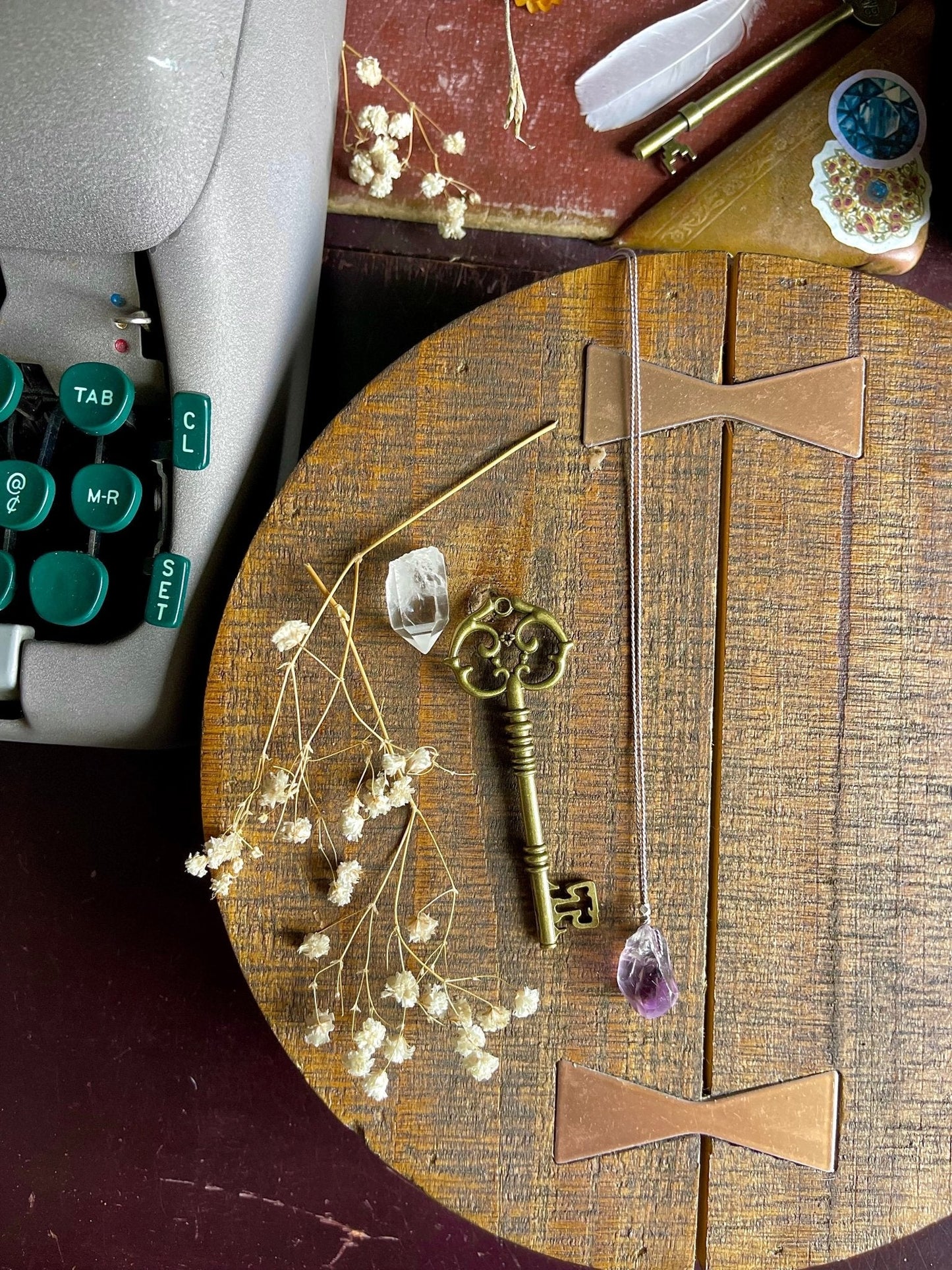 raw amethyst silk crystal necklace | adjustable choker - Lil Shop of Light & Love