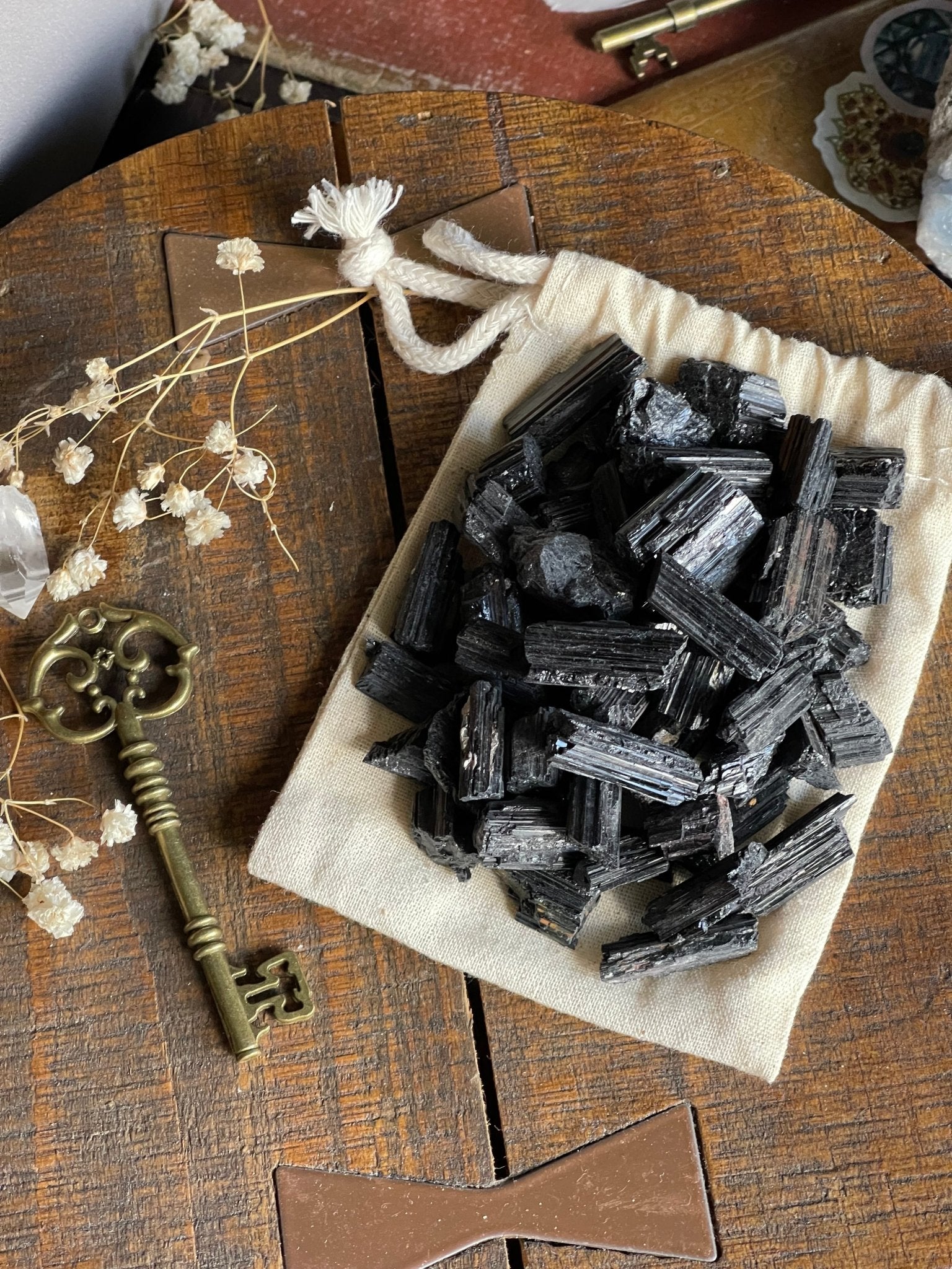 raw black tourmaline stones - lil shop of light & love