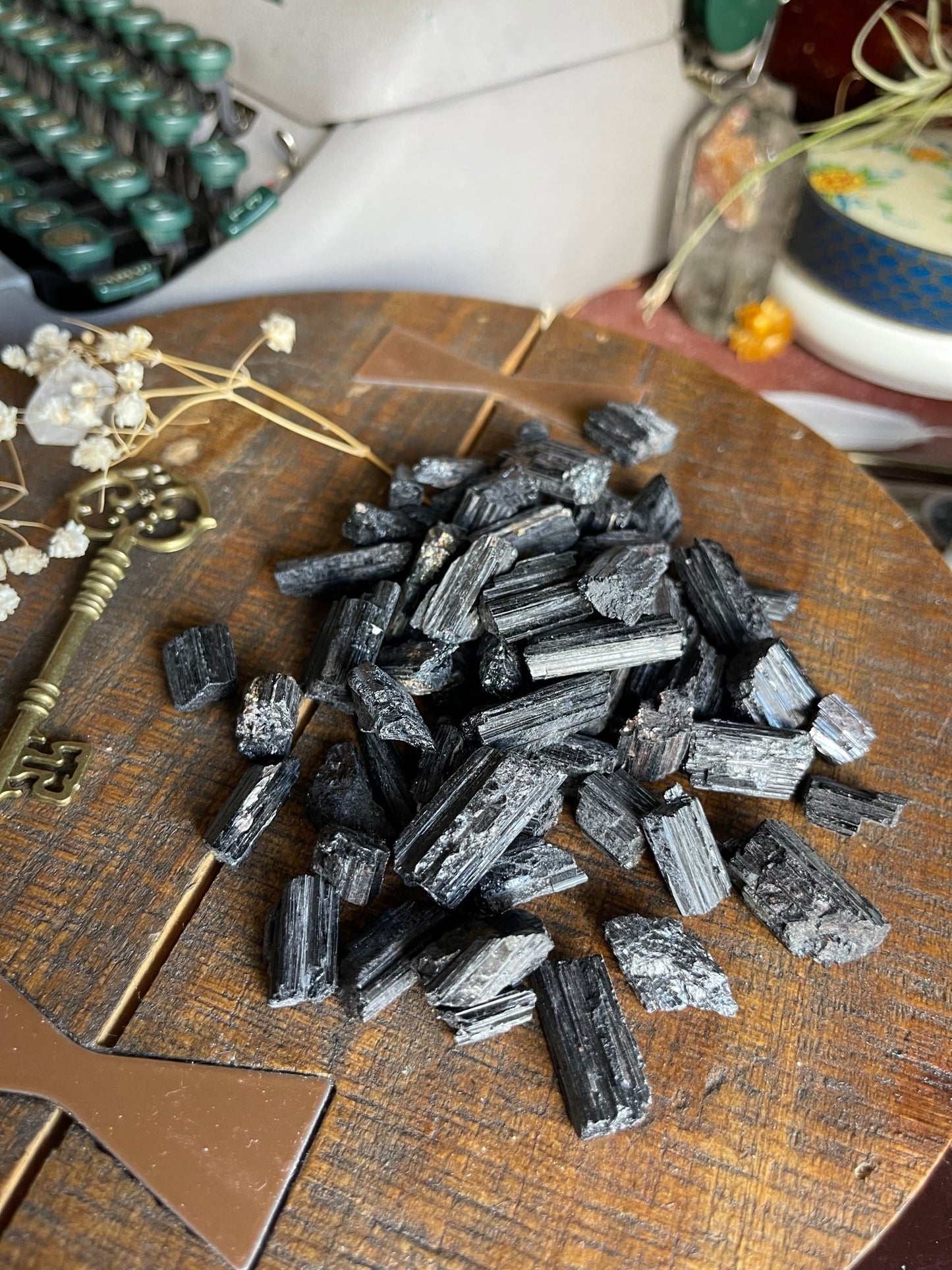 raw black tourmaline stones - lil shop of light & love