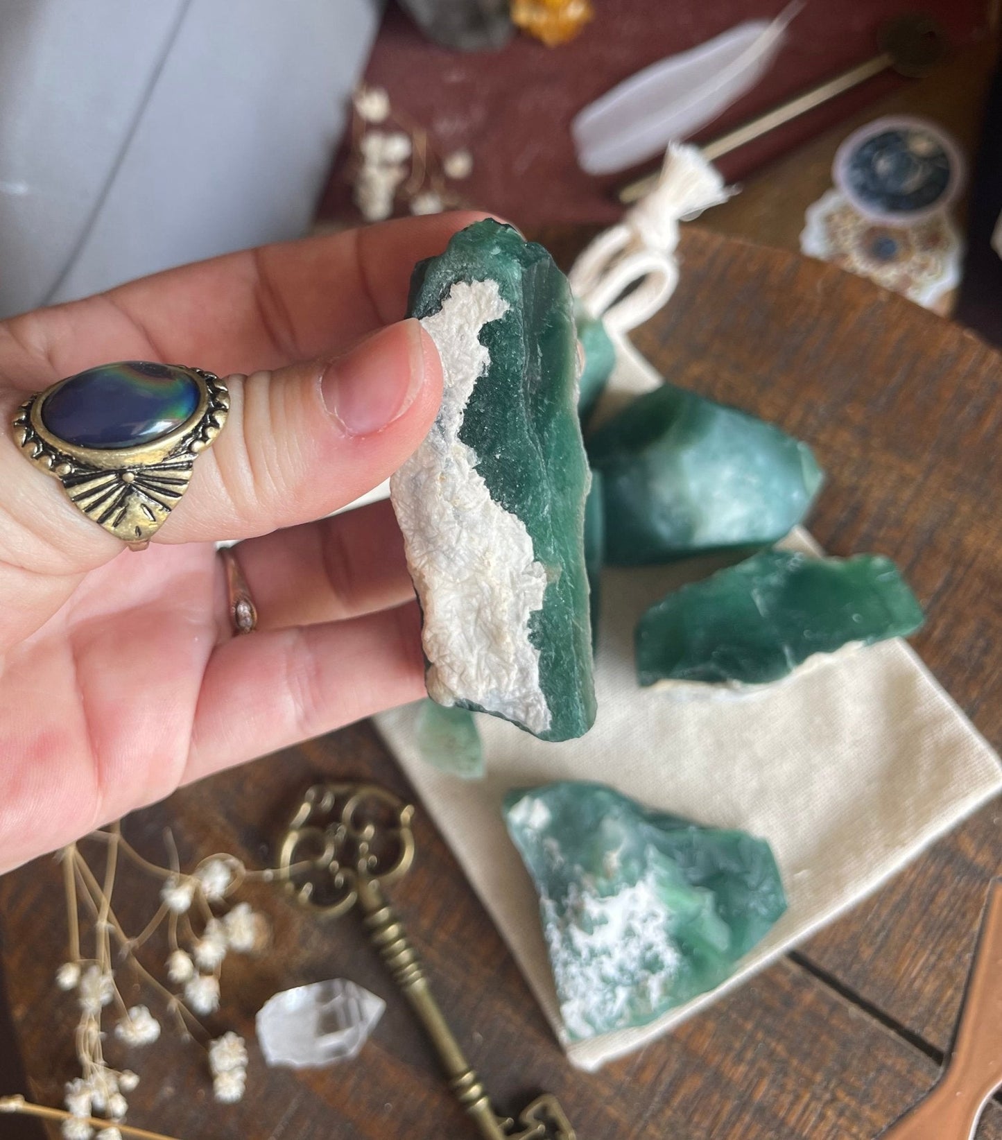 raw chrome chalcedony stones (mtorolite) - Lil Shop of Light & Love