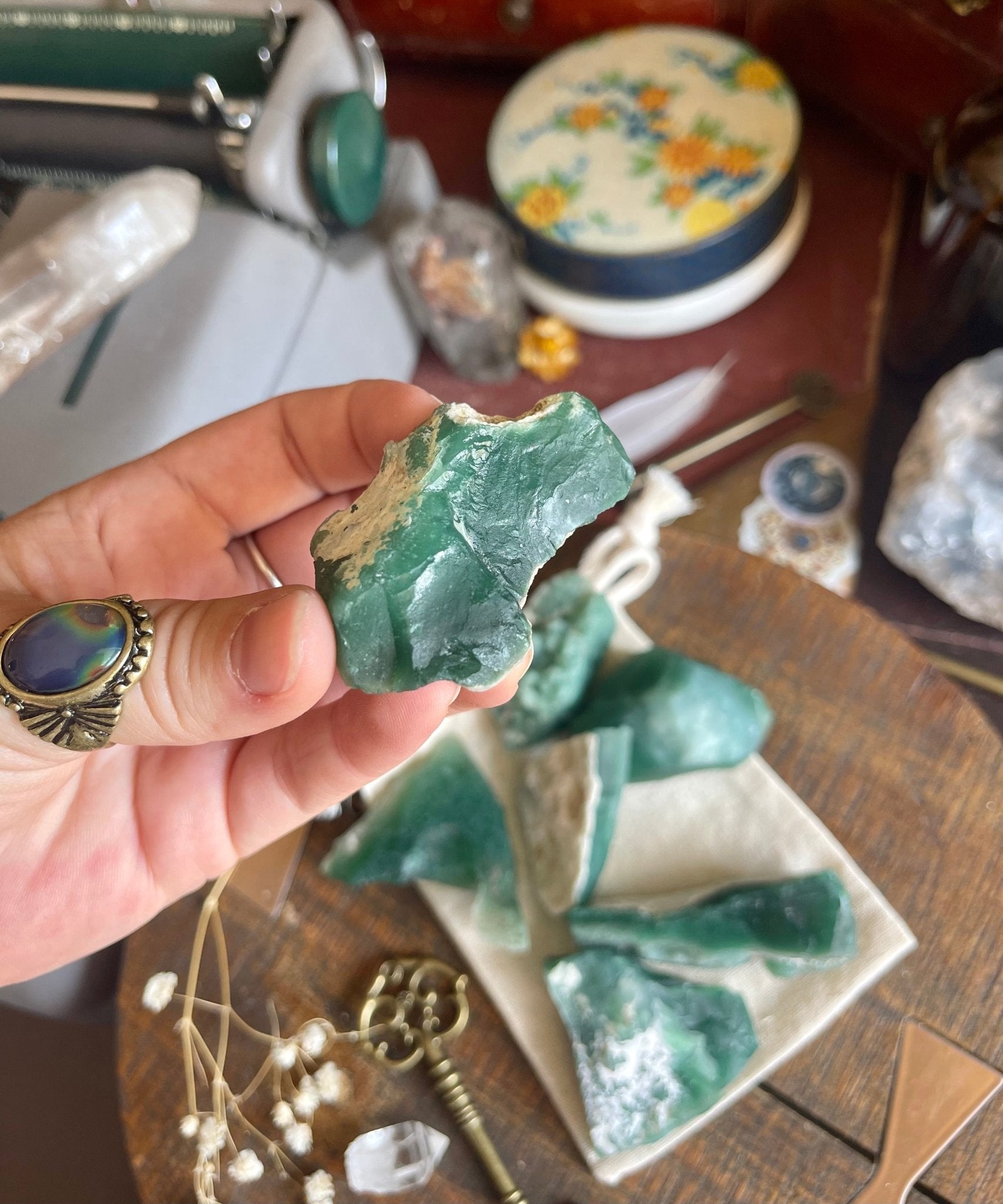 raw chrome chalcedony stones (mtorolite) - Lil Shop of Light & Love