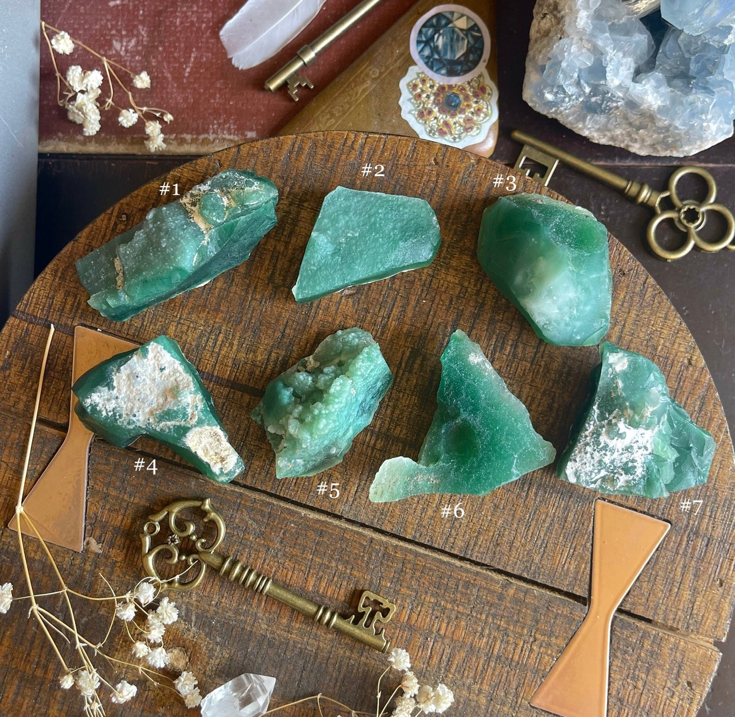 raw chrome chalcedony stones (mtorolite) - lil shop of light & love