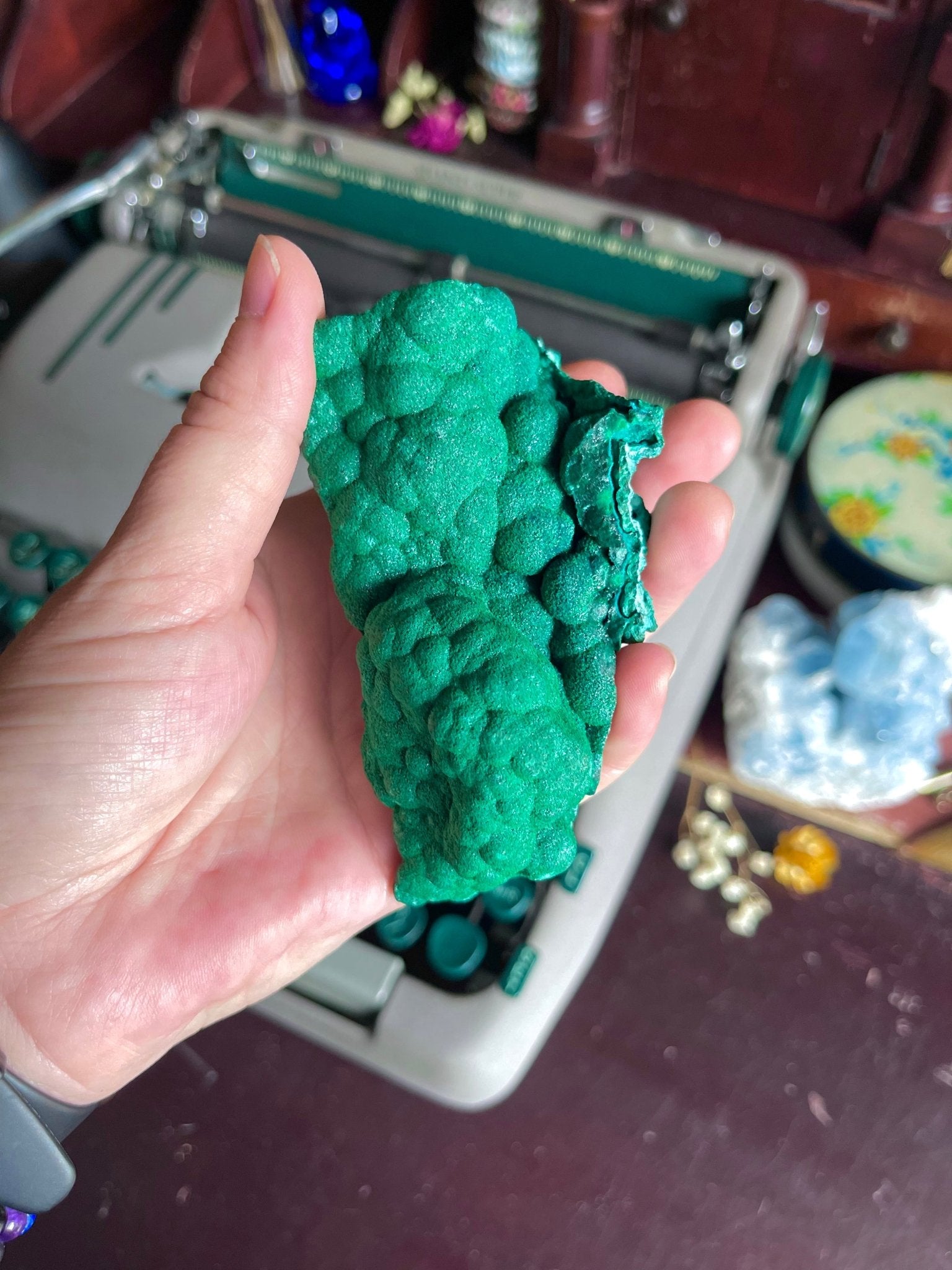 raw malachite with chrysocolla - lil shop of light & love