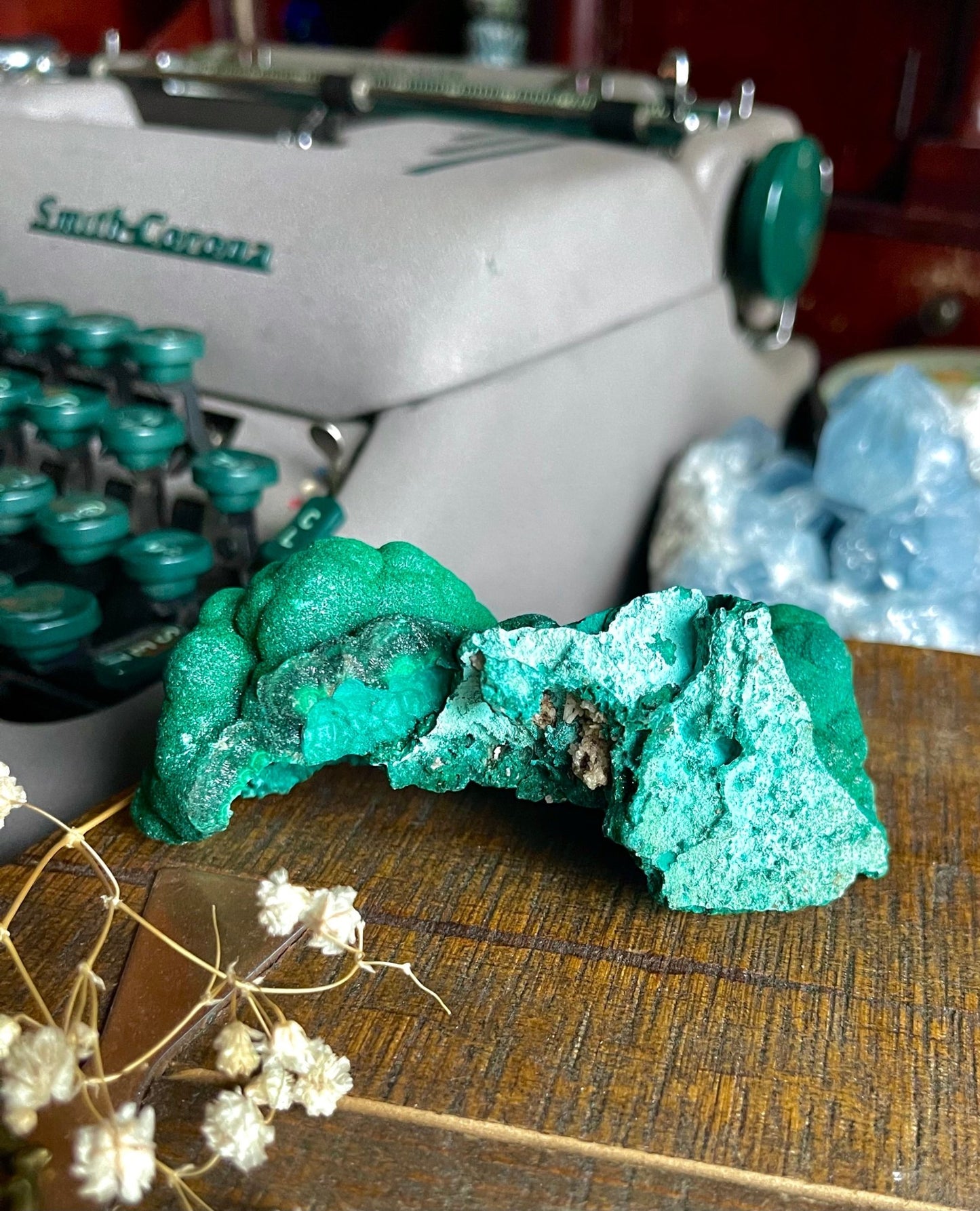 raw malachite with chrysocolla - lil shop of light & love