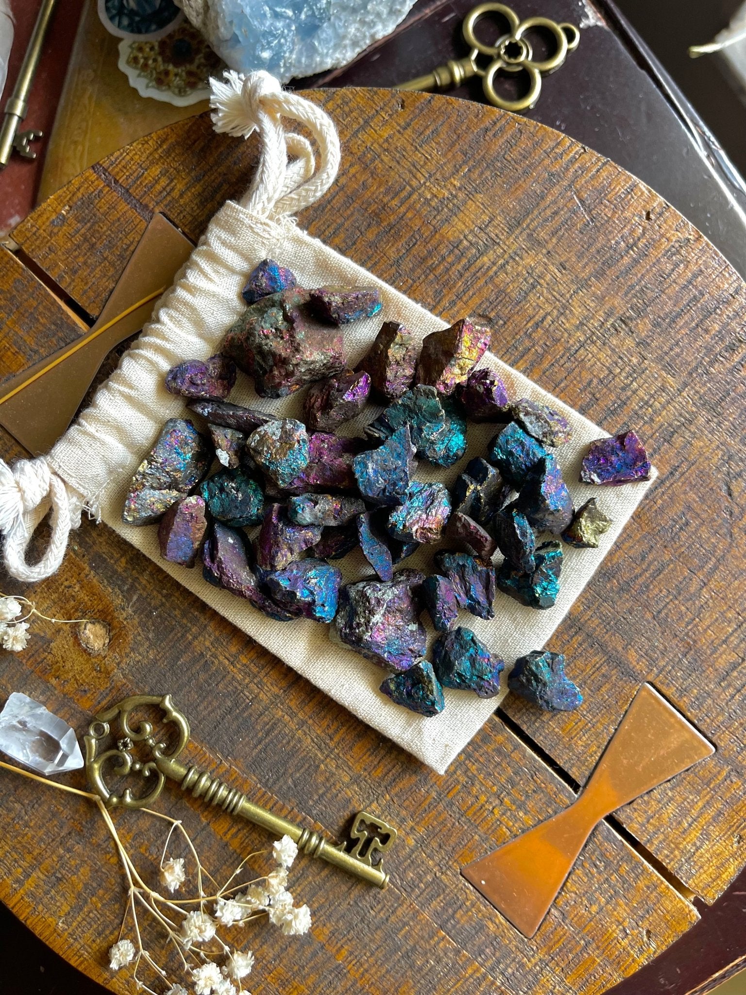 raw peacock ore (bornite) stones - lil shop of light & love