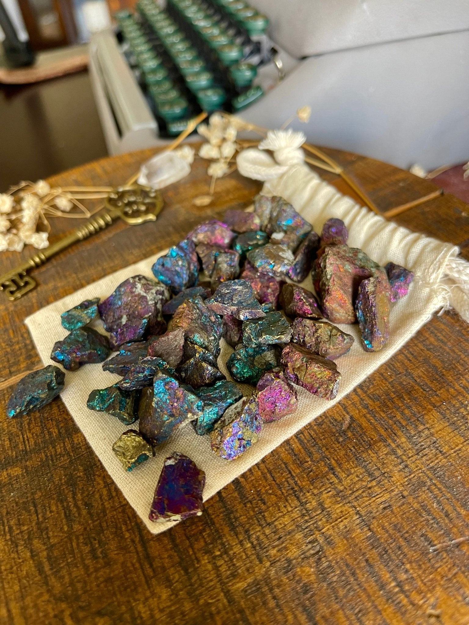 raw peacock ore (bornite) stones - lil shop of light & love