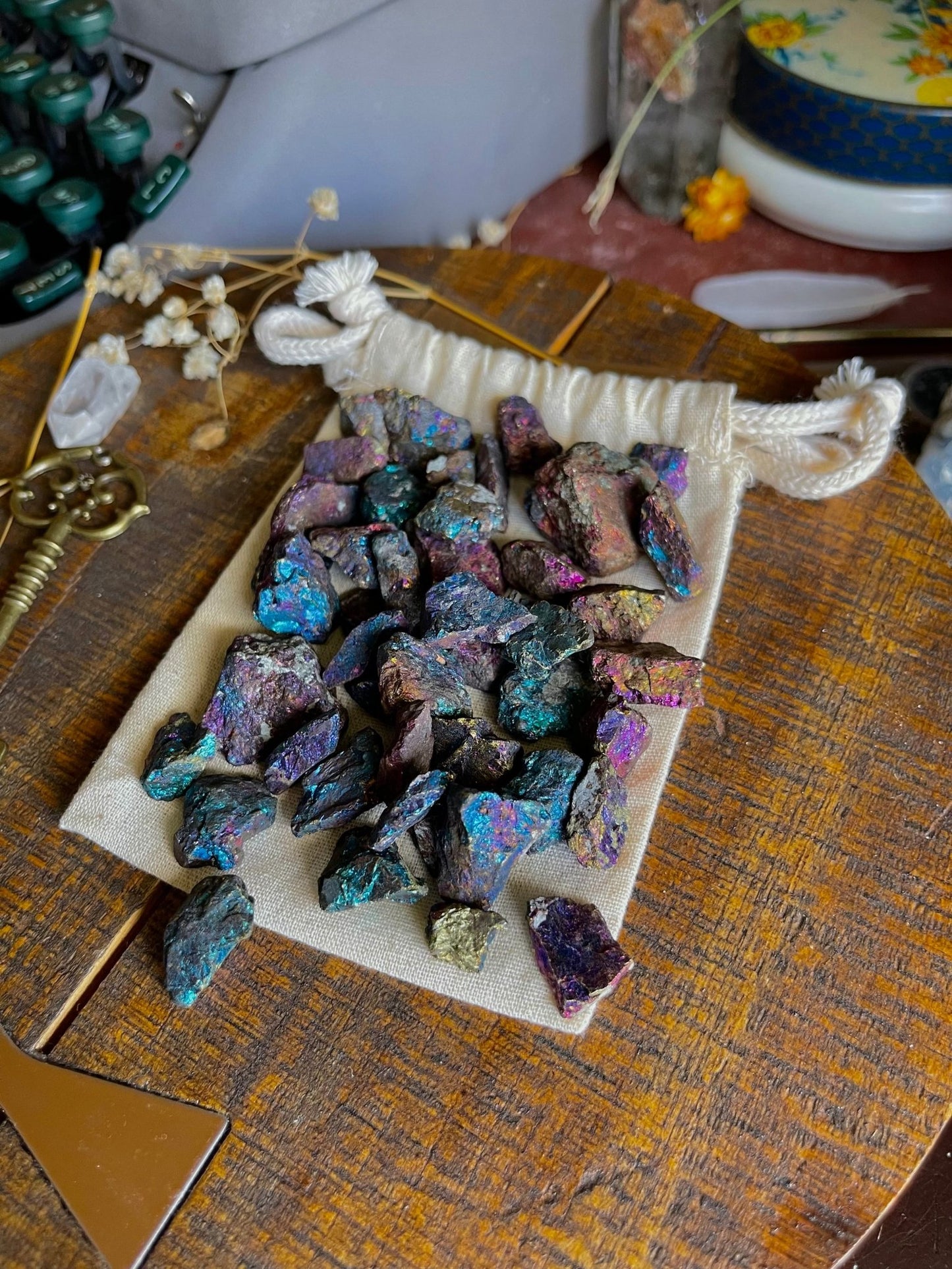 raw peacock ore (bornite) stones - lil shop of light & love