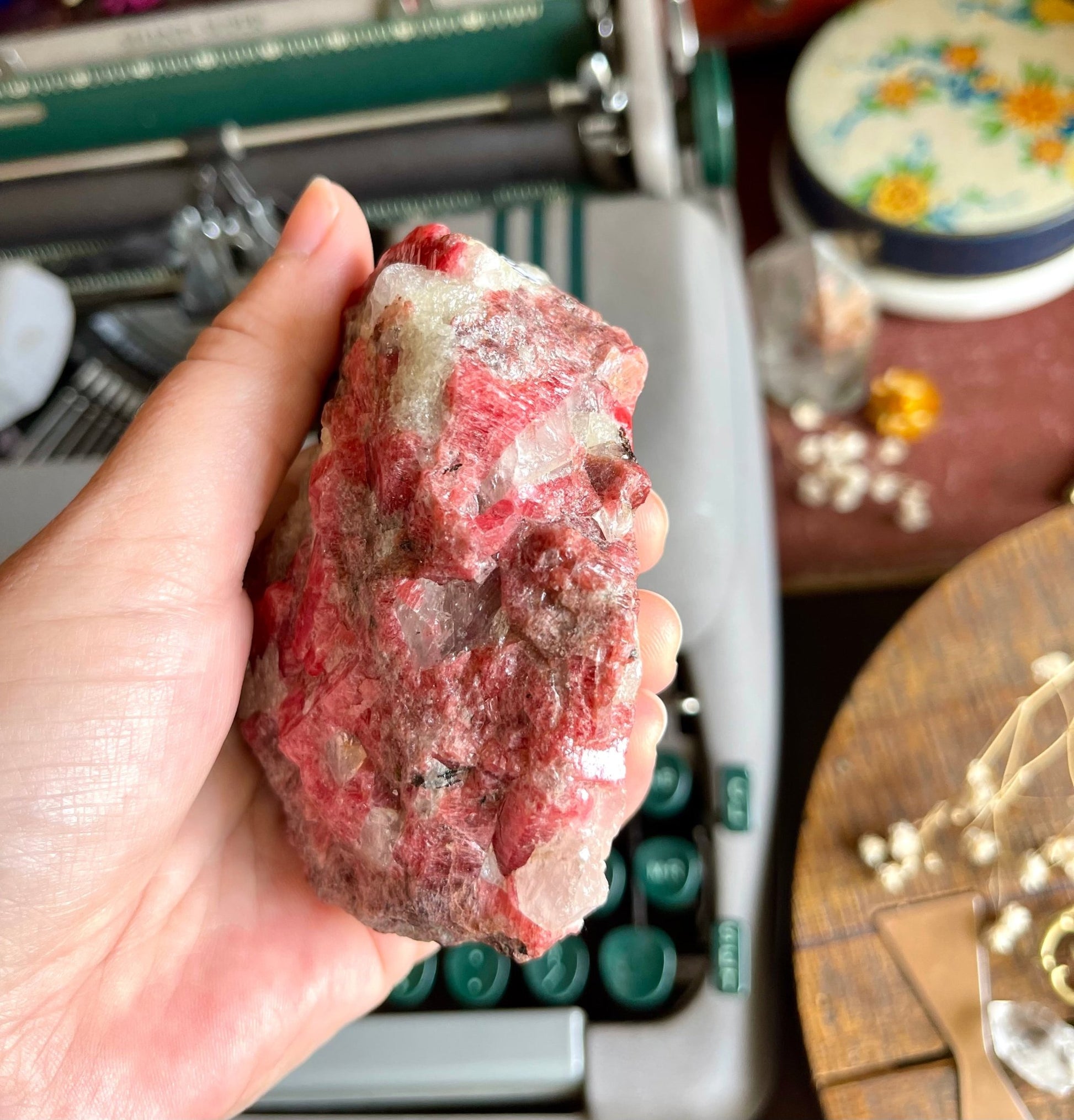 raw rhodonite stone - lil shop of light & love