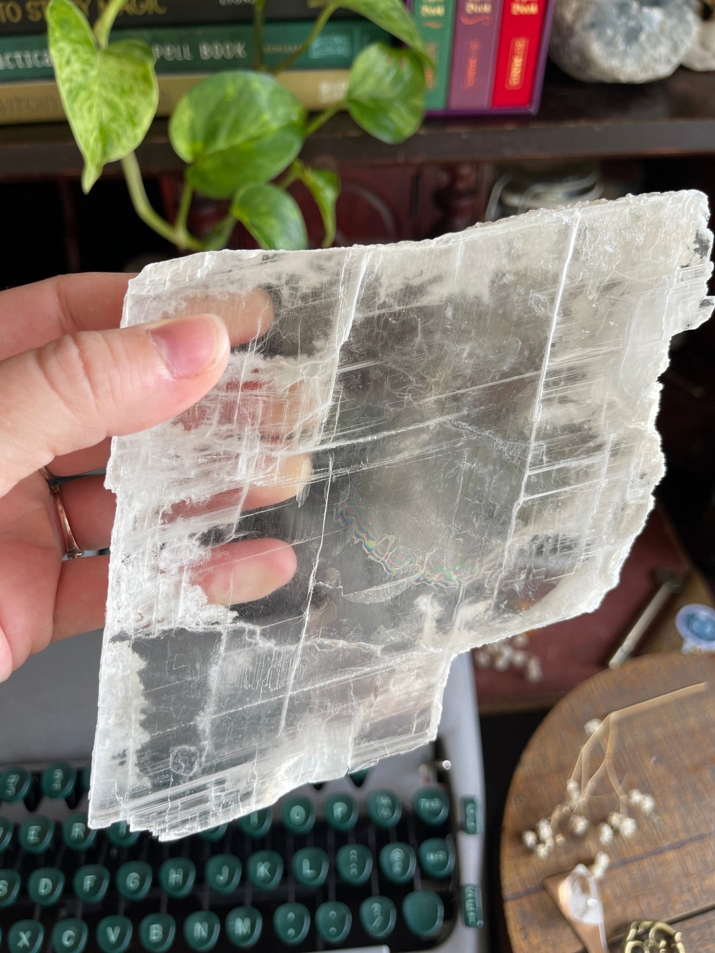 raw selenite crystal slab - lil shop of light & love