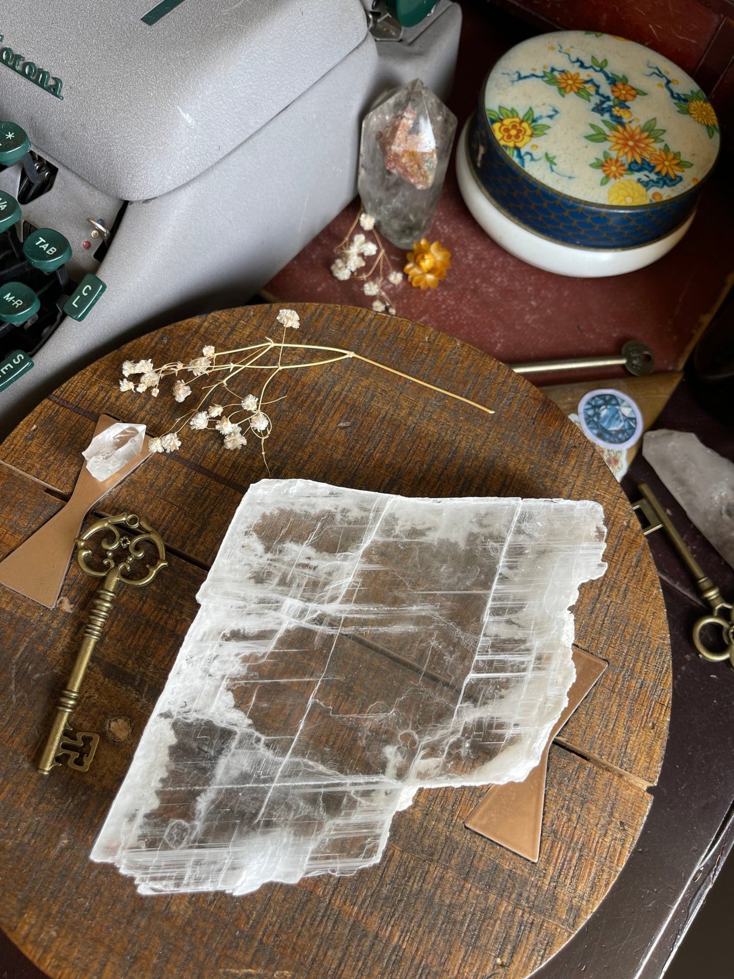 raw selenite crystal slab - lil shop of light & love