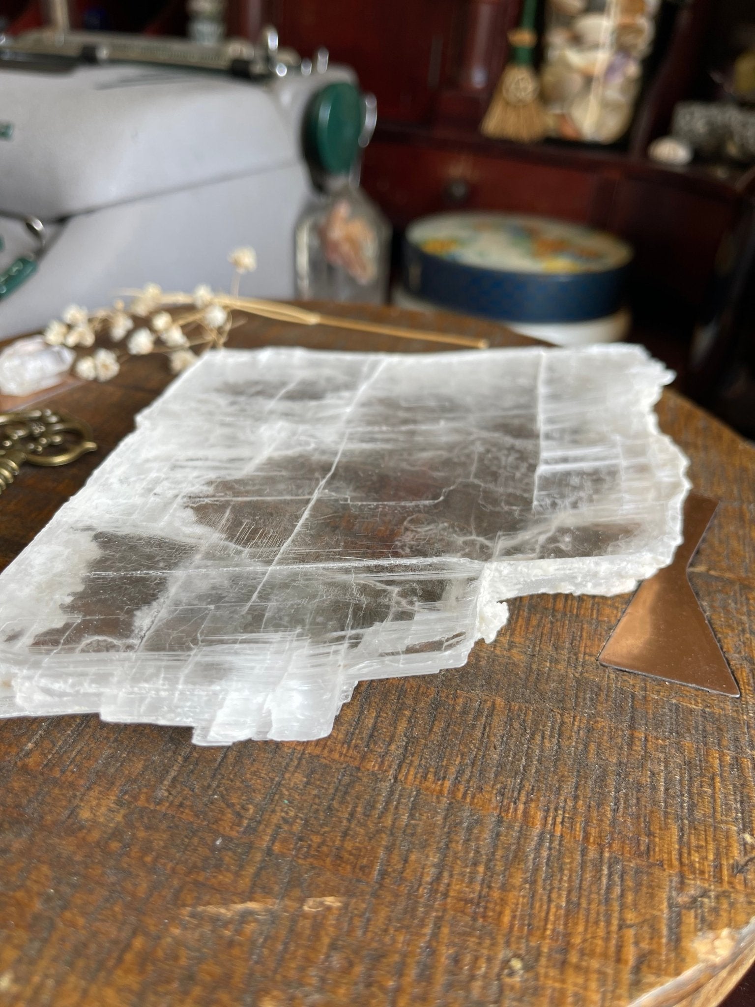 raw selenite crystal slab - lil shop of light & love