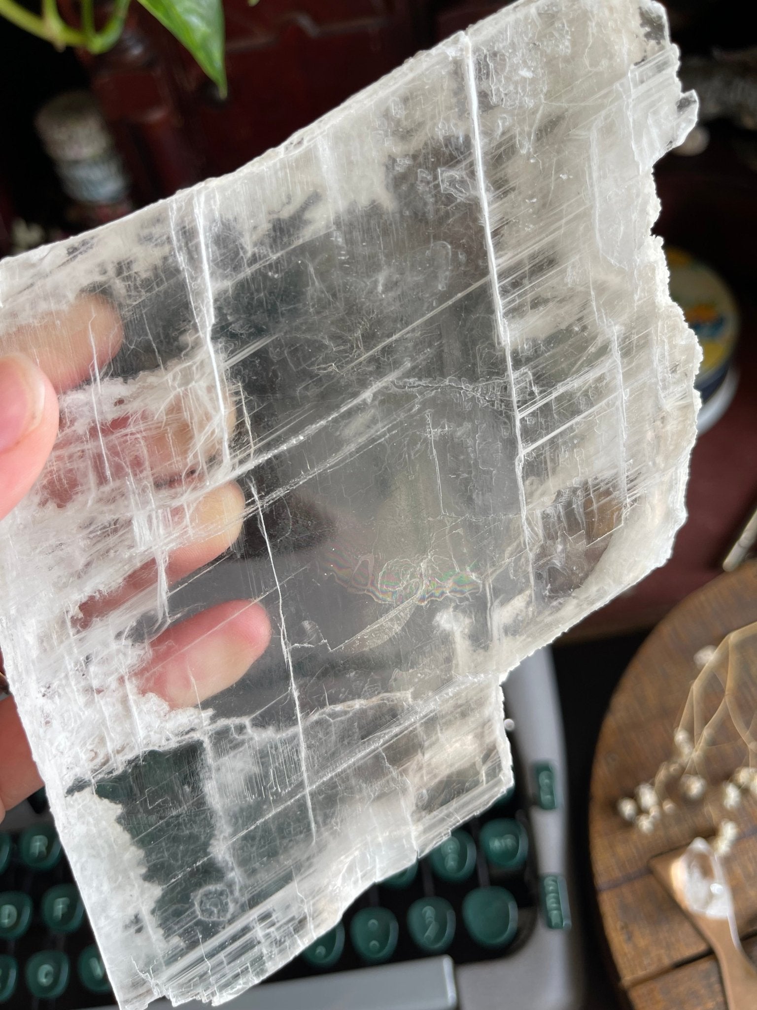 raw selenite crystal slab - lil shop of light & love