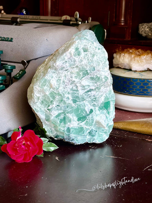 rough green fluorite - lil shop of light & love