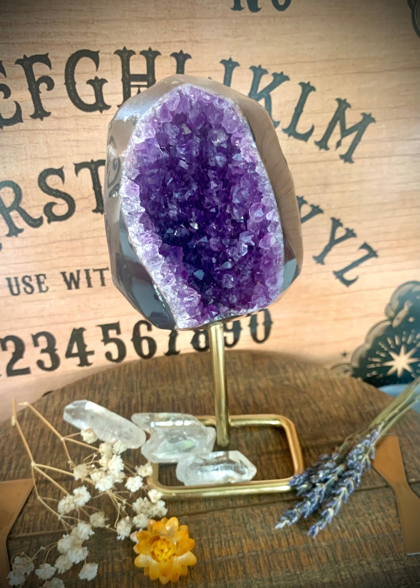 amethyst cluster on stand - lil shop of light & love