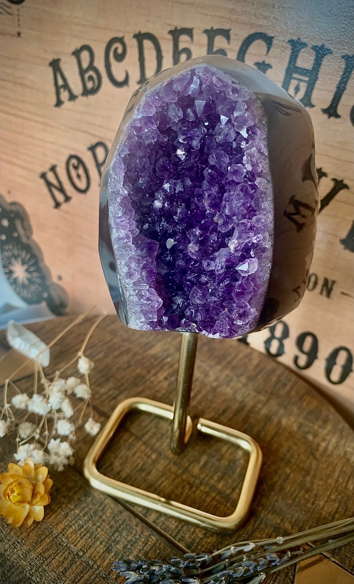 amethyst cluster on stand - lil shop of light & love