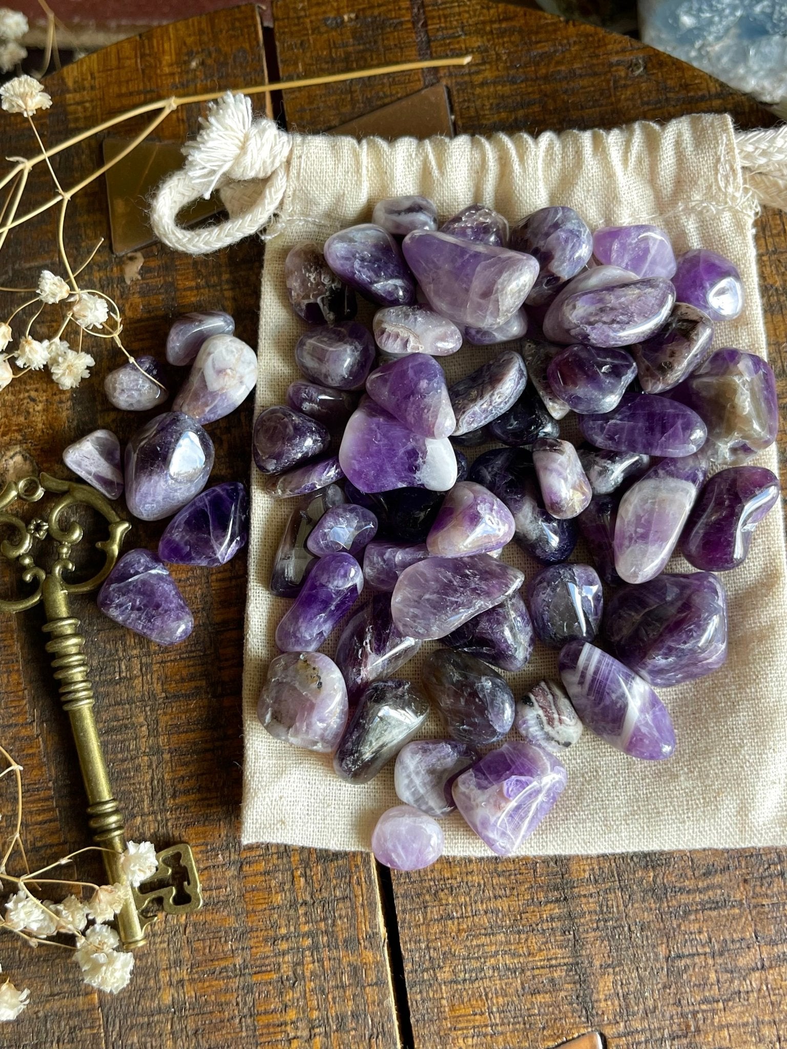 amethyst stones | tumbled - lil shop of light & love