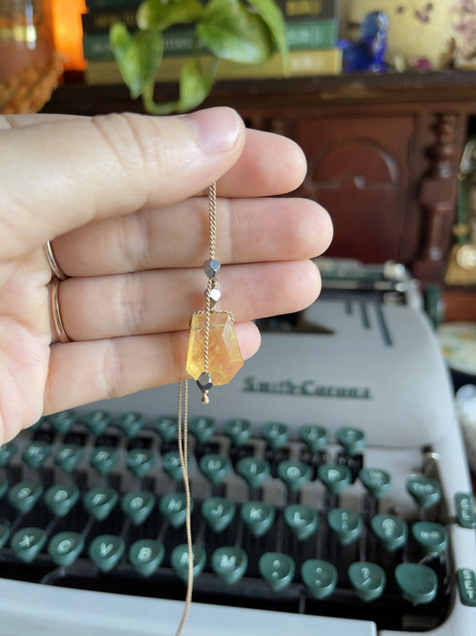 citrine silk crystal necklace | adjustable lariat style - lil shop of light & love