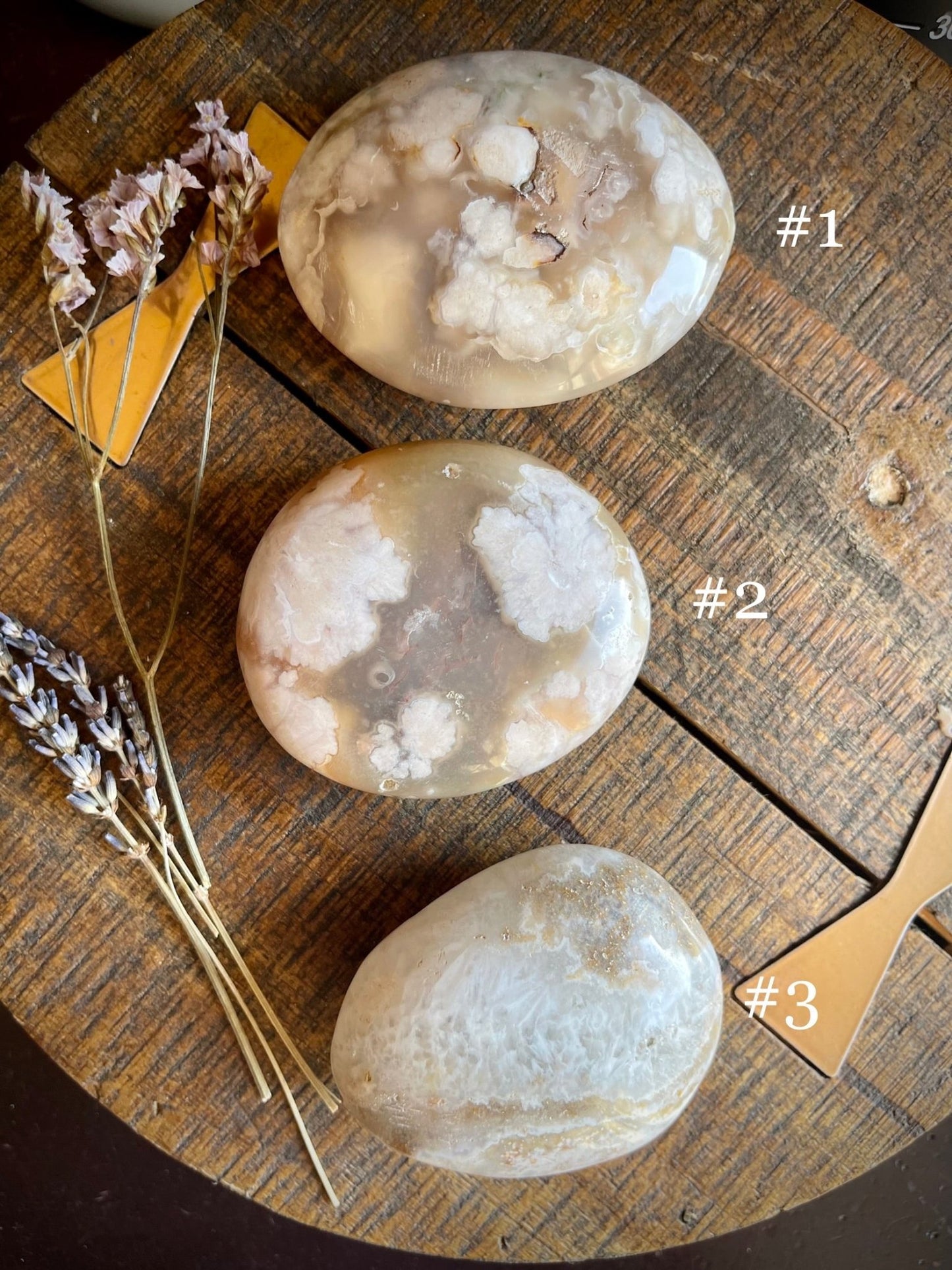 flower agate palm stones - lil shop of light & love