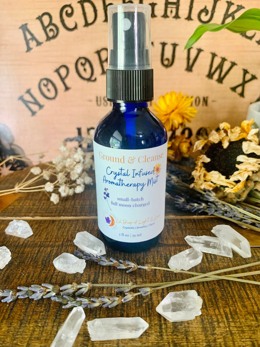 ground & cleanse crystal-infused aromatherapy mist - Lil Shop of Light & Love