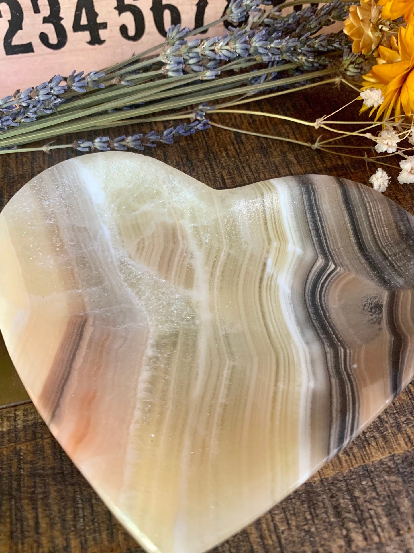 heart-shaped mexican onyx dish - Lil Shop of Light & Love