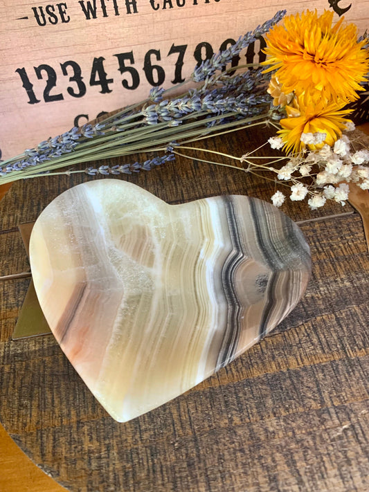 heart-shaped mexican onyx dish - Lil Shop of Light & Love