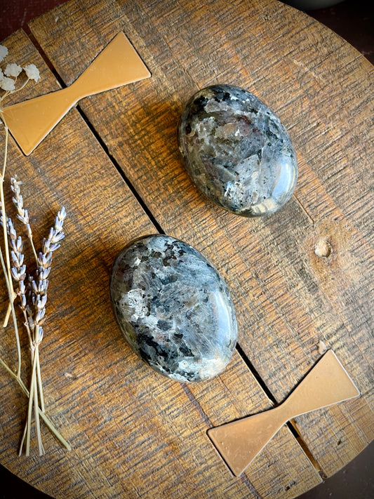 larvikite palm stones