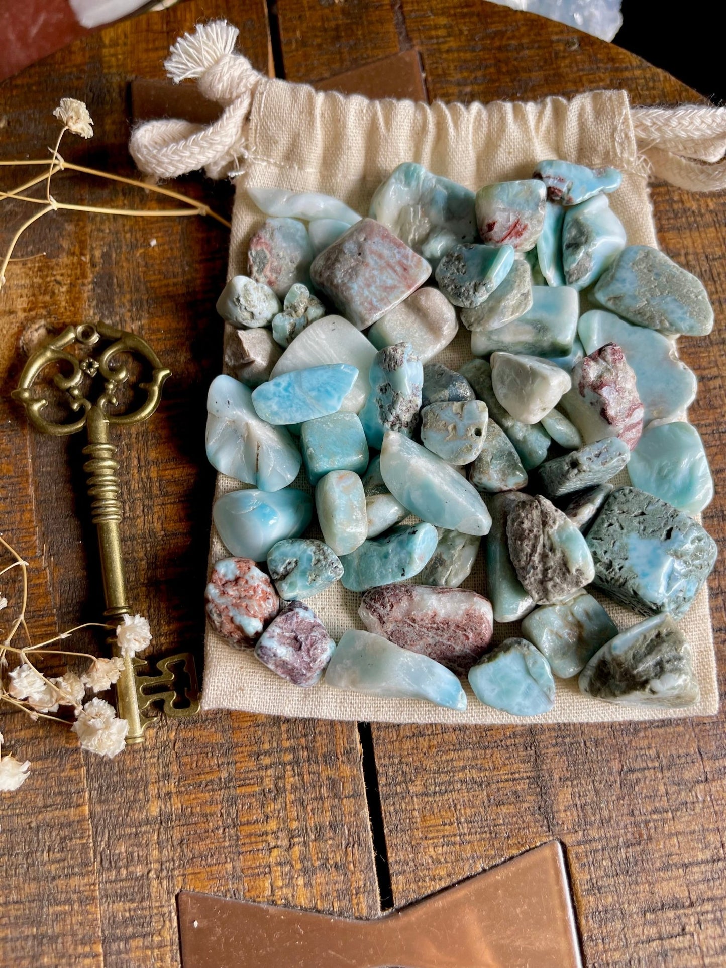 larimar stones | tumbled - lil shop of light & love