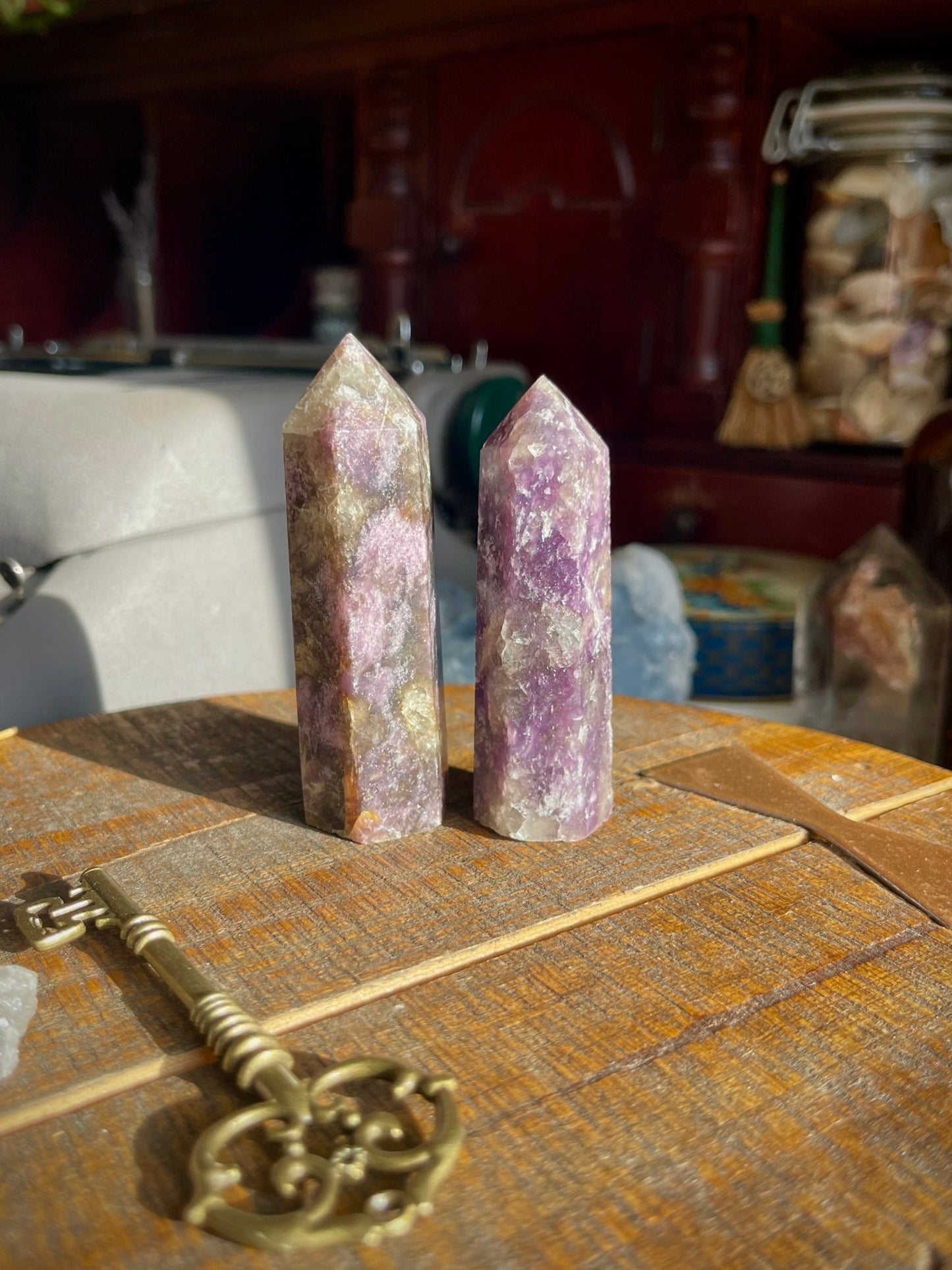 lepidolite (purple mica) towers - lil shop of light & love