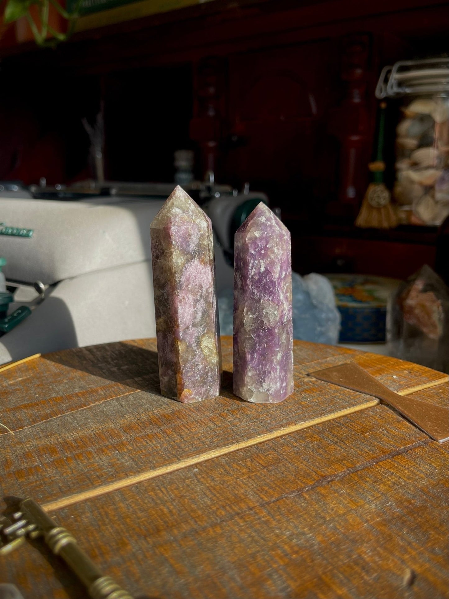 lepidolite (purple mica) towers - lil shop of light & love