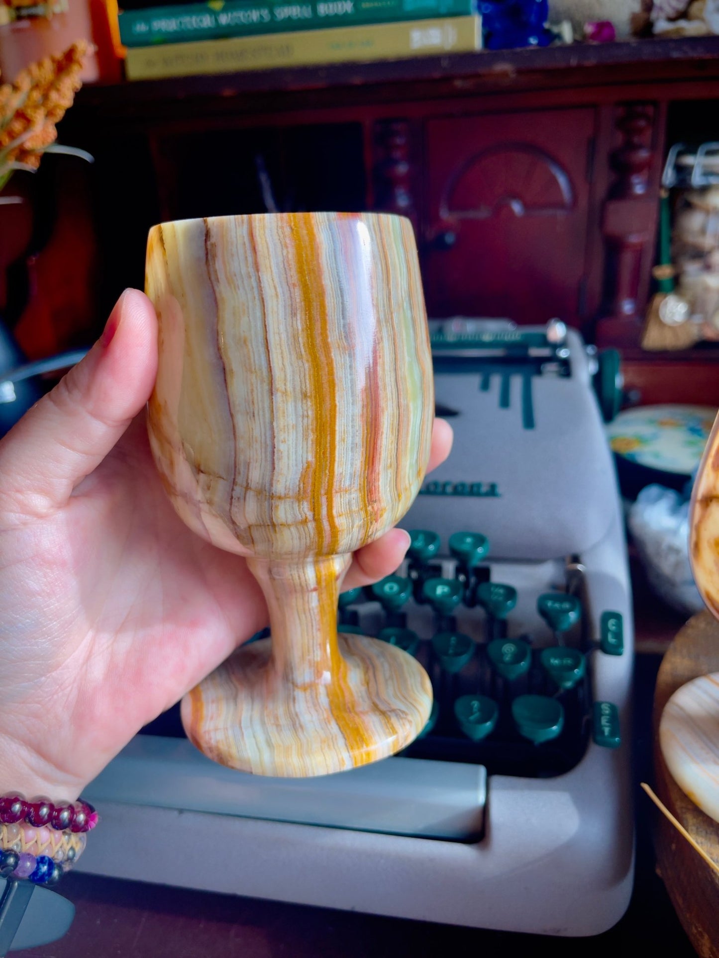 mexican onyx (aka banded calcite) goblets - lil shop of light & love